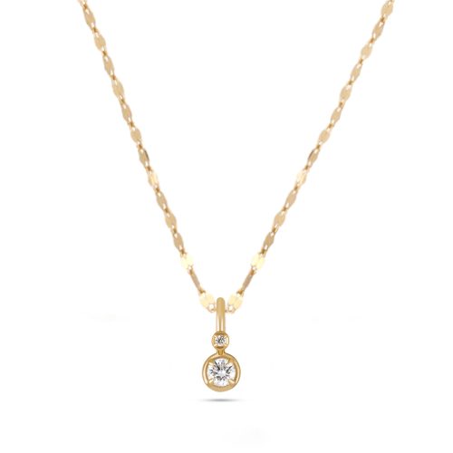 Stone and Strand 14K Yellow Gold Lab-Created Round Diamond Bonbon Charm with Chain Image