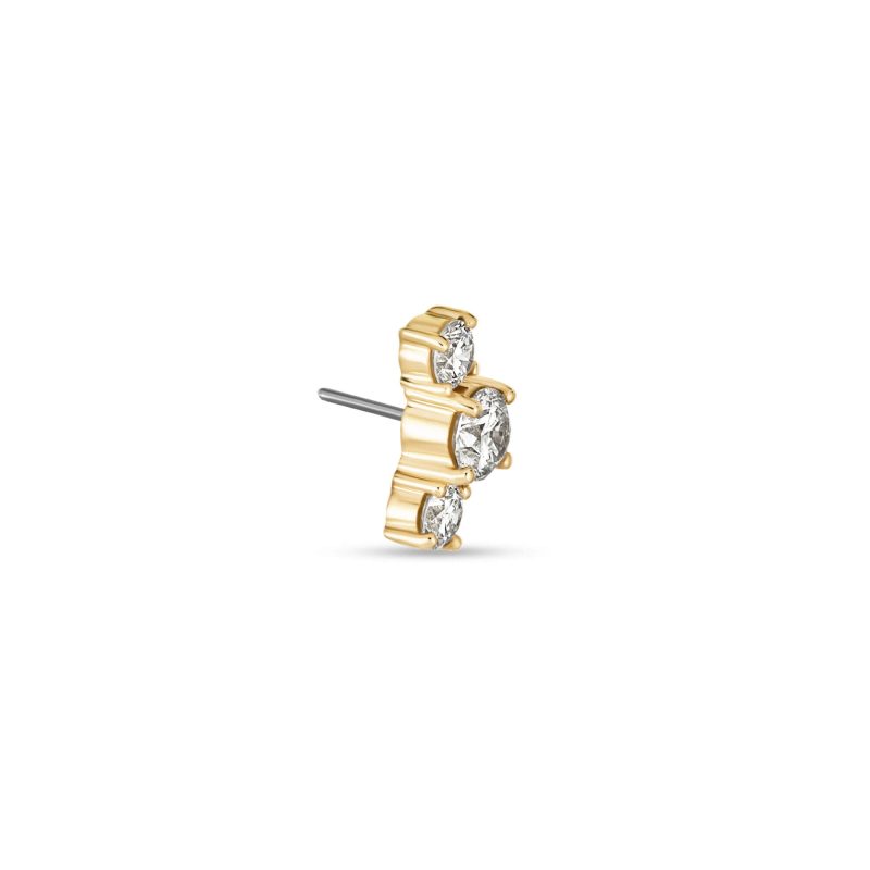 LAB THREE DIAMOND PIERCING EARRING SIDE