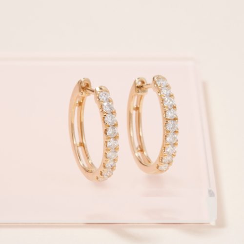 LARGE DIAMOND PAVE HUGGIE EARRINGS EDITORIAL