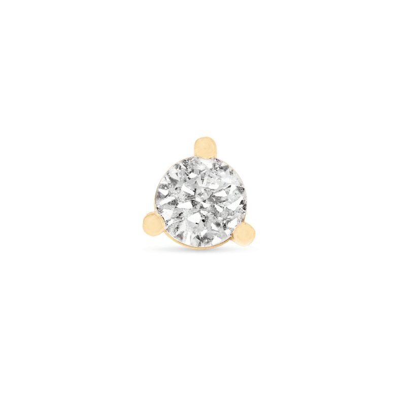 Stone and Strand 14K Yellow Gold Large Diamond Studs Front Single Image