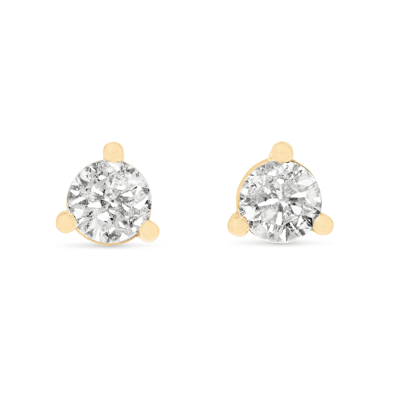 Stone and Strand 14K Yellow Gold Large Diamond Studs Front Image