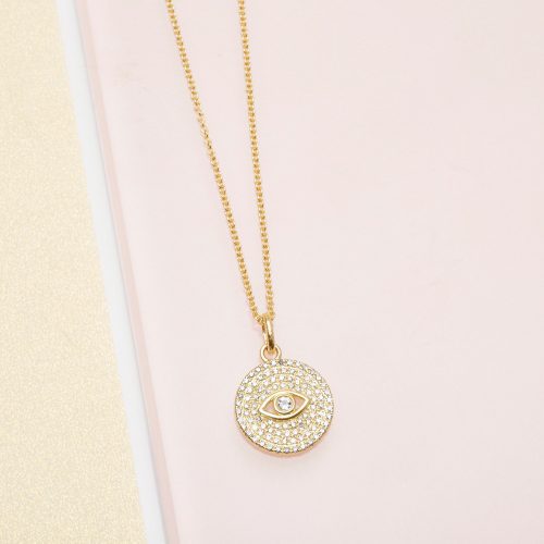 LARGE PAVE EVIL EYE PENDANT EDITORIAL