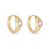 Stone and Strand 10K Yellow Gold Lavender Haze Pink Amethyst Huggies Side Image