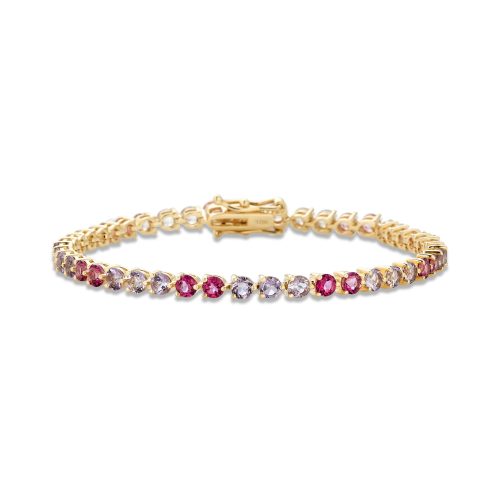 Stone and Strand 10K Yellow Gold Lavender Haze Pink Amethyst and Pink Topaz Tennis Bracelet Front Image