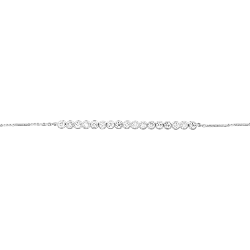 Stone and Strand 10K White Gold Let It Slide Diamond Tennis Bracelet Close Up Image