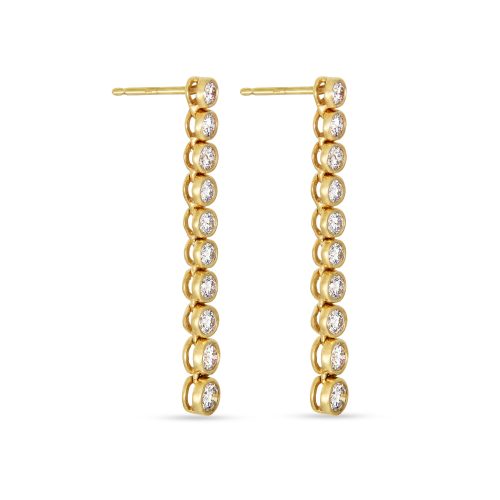 LET IT SLIDE DIAMOND TENNIS EARRINGS SIDE