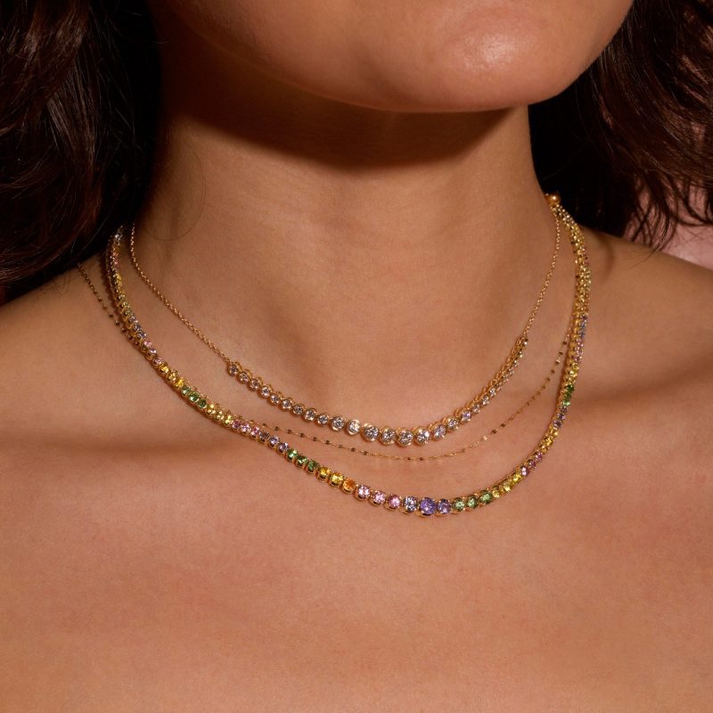 LET IT SLIDE DIAMOND TENNIS NECKLACE WEAR IT WITH