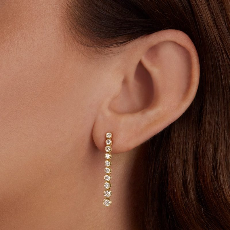 LET IT SLIDE TENNIS EARRINGS ON BODY