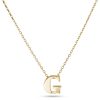 Stone and Strand 14K Yellow Gold Letterpress Initial Necklace Close Up Image