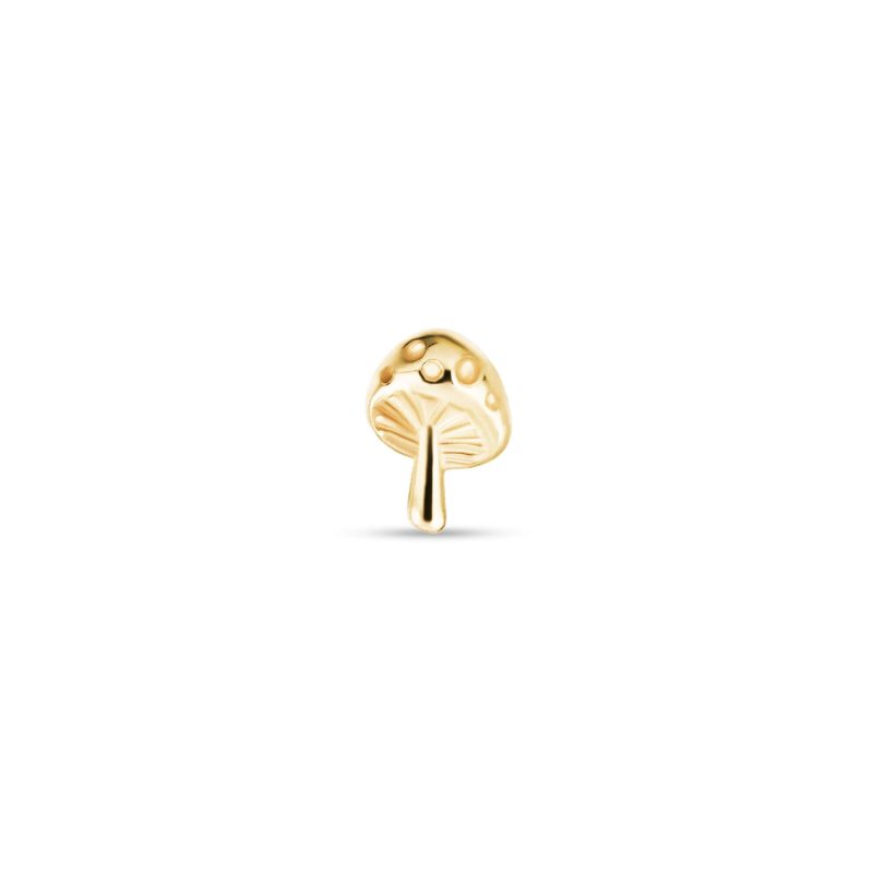 Stone and Strand 14K Yellow Gold Little Shroomy Push Pin Flat Back Front Image