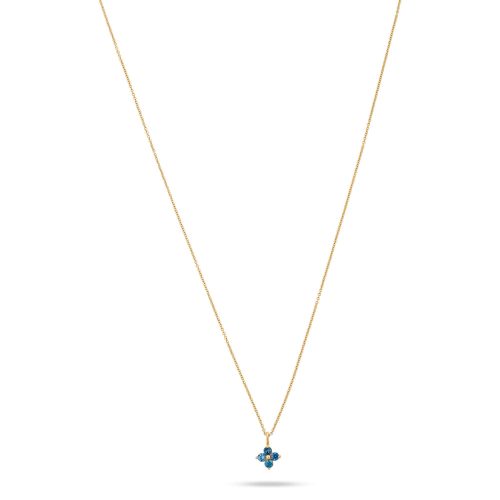 LUCKIEST CLOVER BLUE SAPPHIRE NECKLACE FRONT 2