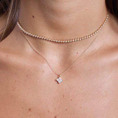 LUCKIEST CLOVER DIAMOND CHOKER WEAR IT WITH