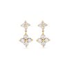 Stone and Strand 10K Yellow Gold Luckiest Clover Diamond Drop Earrings Front Image