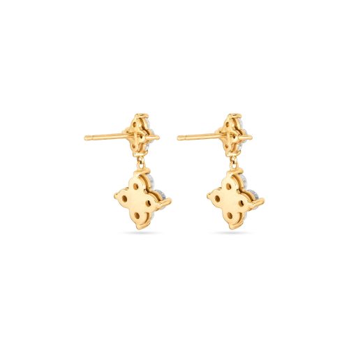 LUCKIEST CLOVER DIAMOND DROP EARRINGS REAR