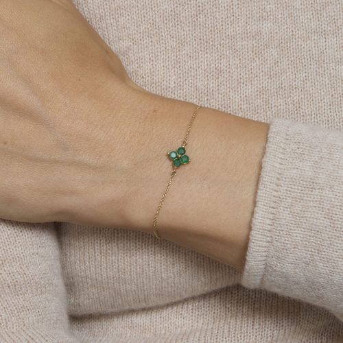 LUCKIEST CLOVER EMERALD BRACELET ON BODY f5e40a26 ffd4 4887 9cb6 7bb4e50740cc