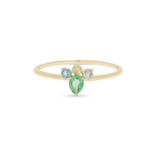 Lucky Emerald Crown Ring