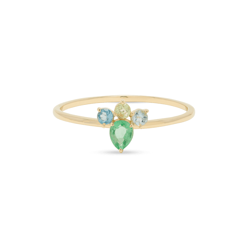 Lucky Emerald Crown Ring