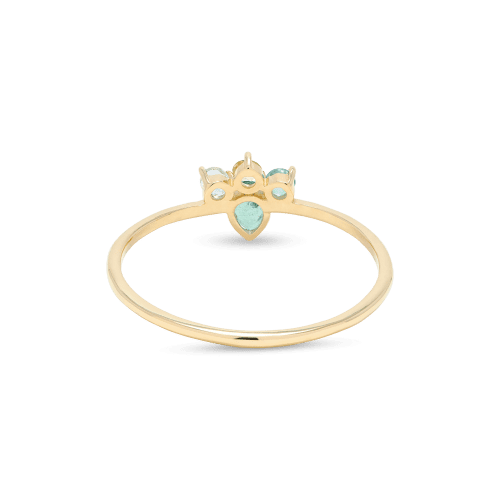 LUCKY EMERALD CROWN RING REAR