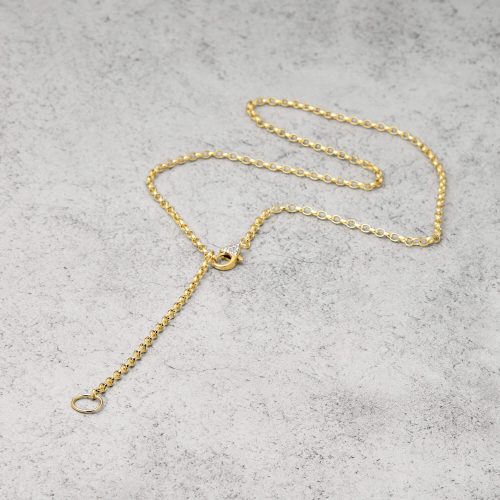 LUXE DIAMOND CHAIN LARIAT NECKLACE EDITORIAL