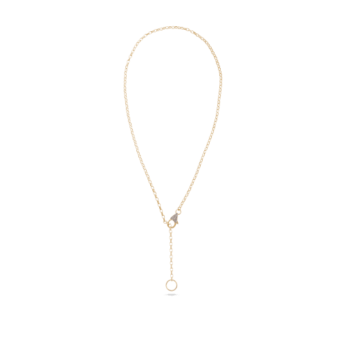 LUXE DIAMOND CHAIN LARIAT NECKLACE FRONT 3