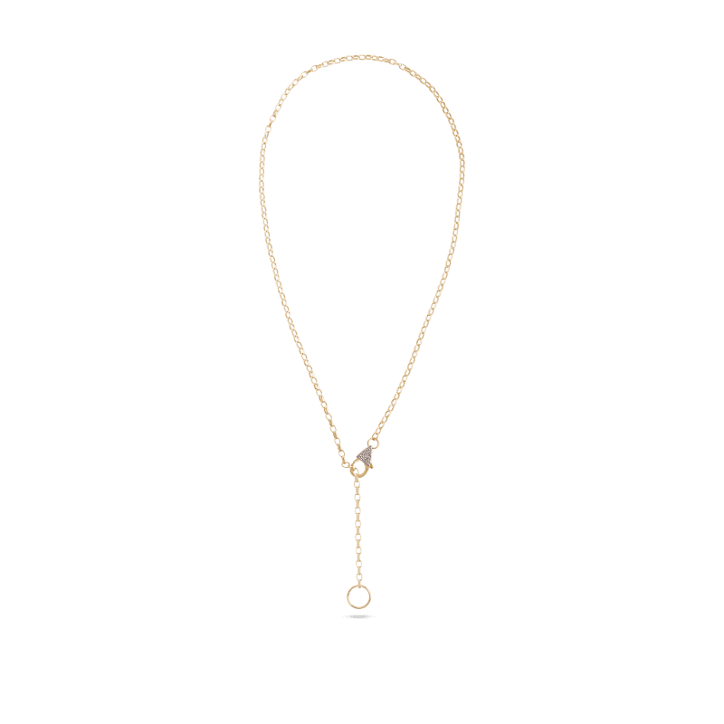 LUXE DIAMOND CHAIN LARIAT NECKLACE FRONT 3