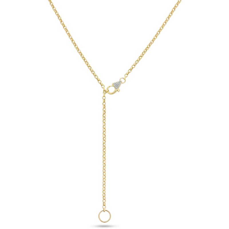 LUXE DIAMOND CHAIN LARIAT NECKLACE FRONT