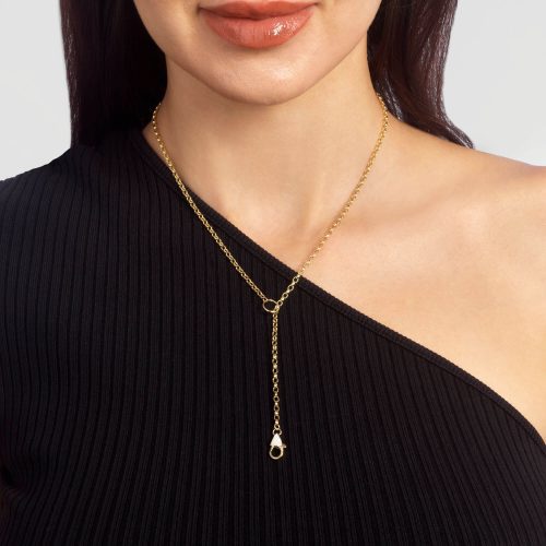 LUXE DIAMOND LARIAT CHAIN NECKLACE ON BODY