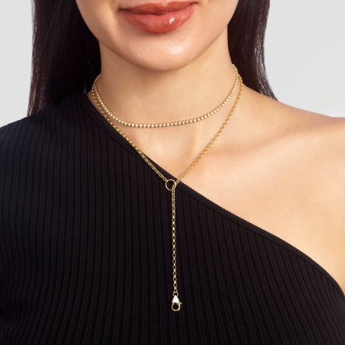 LUXE DIAMOND LARIAT CHAIN NECKLACE WEAR IT WITH