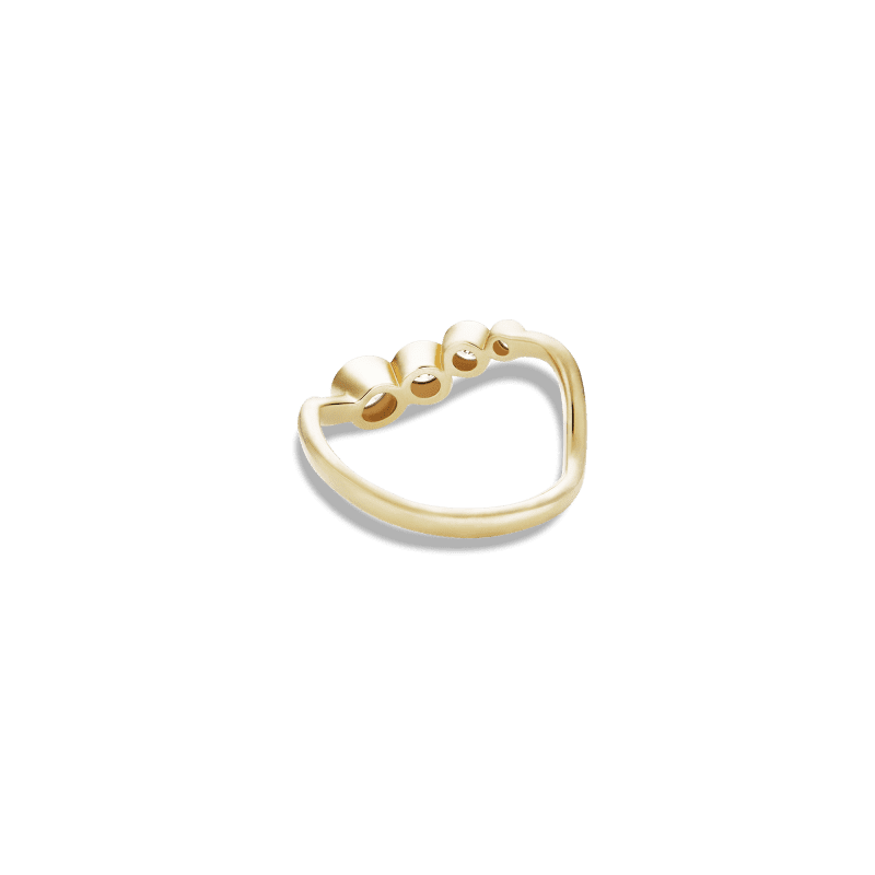 Lab Created Diamond Bubble Up Swell Ring Back