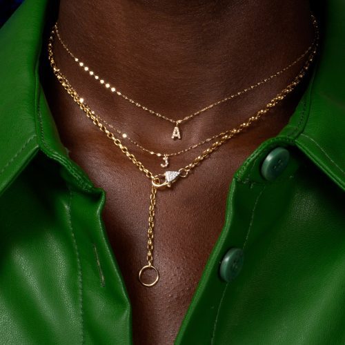 Luxe Diamond Chain Lariat Necklace