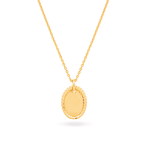 Stone and Strand 10K Yellow Gold Make It Yours Mini Medallion Necklace Close Up Image