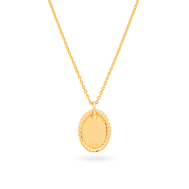 Stone and Strand 10K Yellow Gold Make It Yours Mini Medallion Necklace Close Up Image