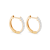 Stone and Strand 10K Yellow Gold Diamond Pave Huggie Earrings Side Image