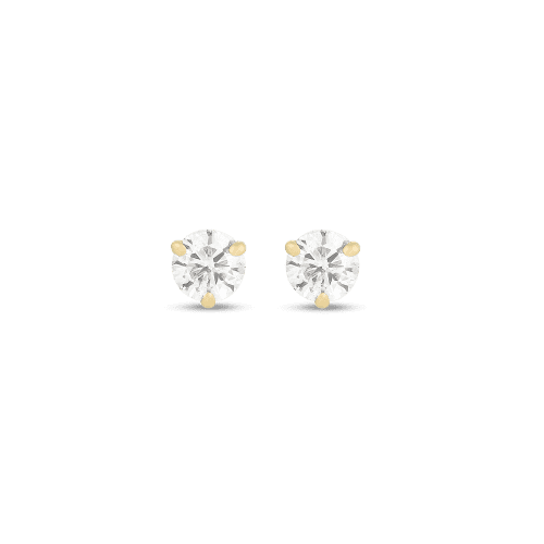 Stone and Strand 10K Yellow Gold Medium Diamond Stud Front Pair Image