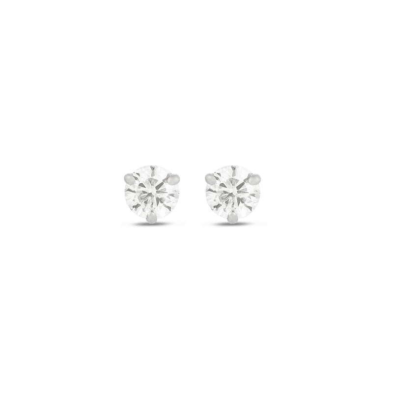 Stone and Strand 10K White Gold Medium Diamond Stud Front Pair Image