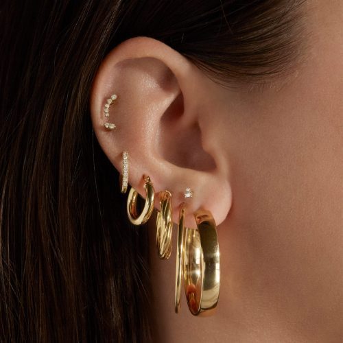 MEDIUM GOLD GLIDER HOOPS WEAR IT WITH