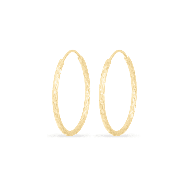 MEDIUM HOLLOW SPARKLE HOOPS