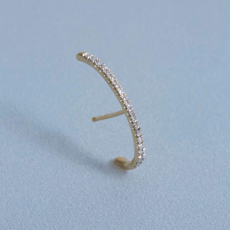 MEDIUM PAVE DIAMOND SUSPENDER EARRING STILL LIFE