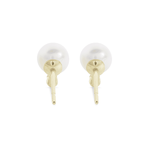 MEDIUM PEARL AND DIAMOND STUD EARRINGS REAR