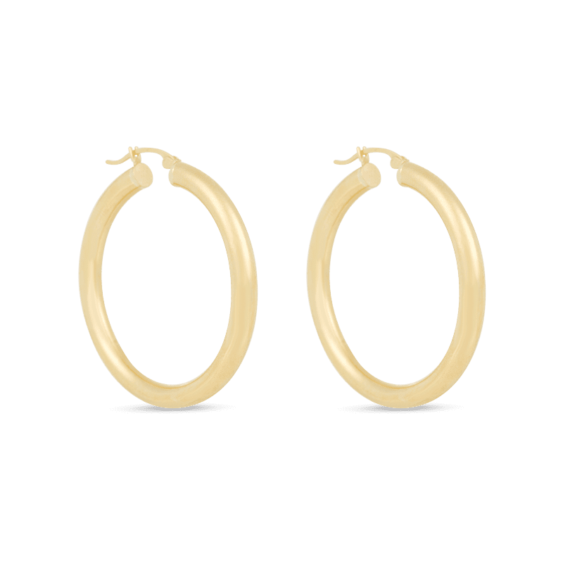 MEDIUM HOLLOW HOOP EARRINGS FRONT