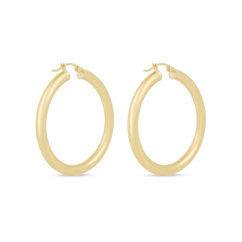 MEDIUM HOLLOW HOOP EARRINGS REAR