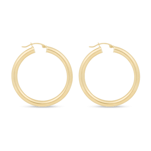 MEDIUM HOLLOW HOOP EARRINGS SIDE