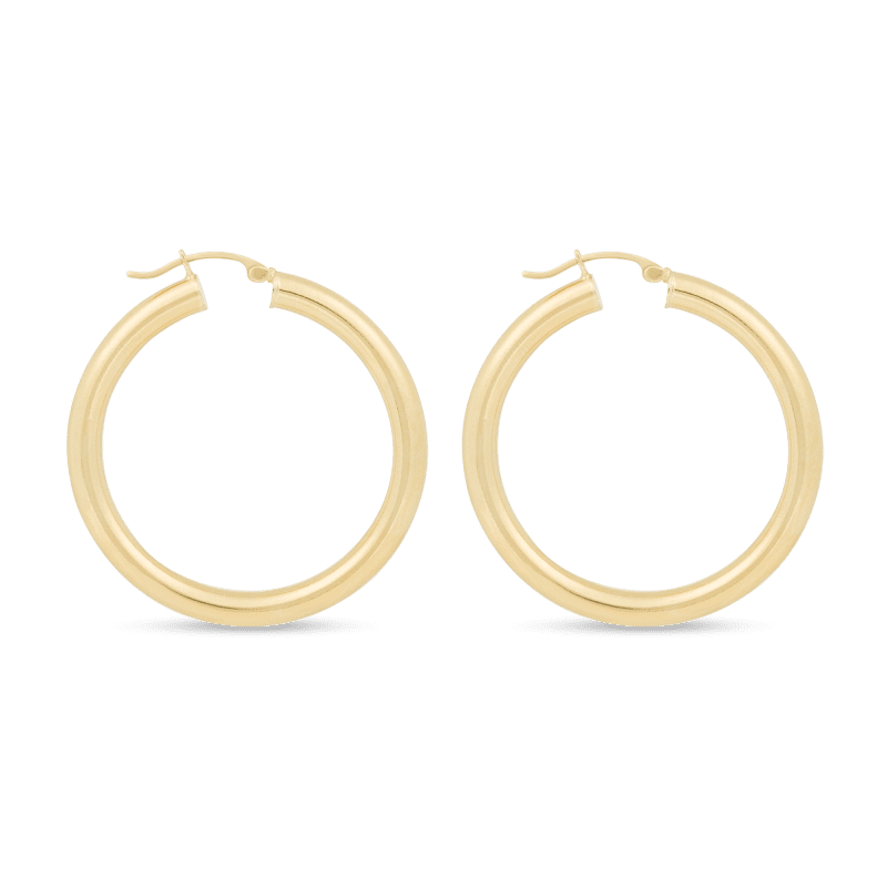 MEDIUM HOLLOW HOOP EARRINGS SIDE