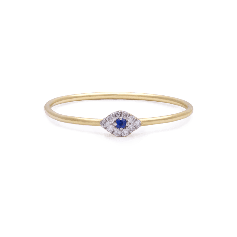 Mini Pave Diamond Evil Eye Ring