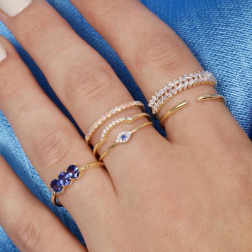 MINI DIAMOND EVIL EYE RING WEAR IT WITH