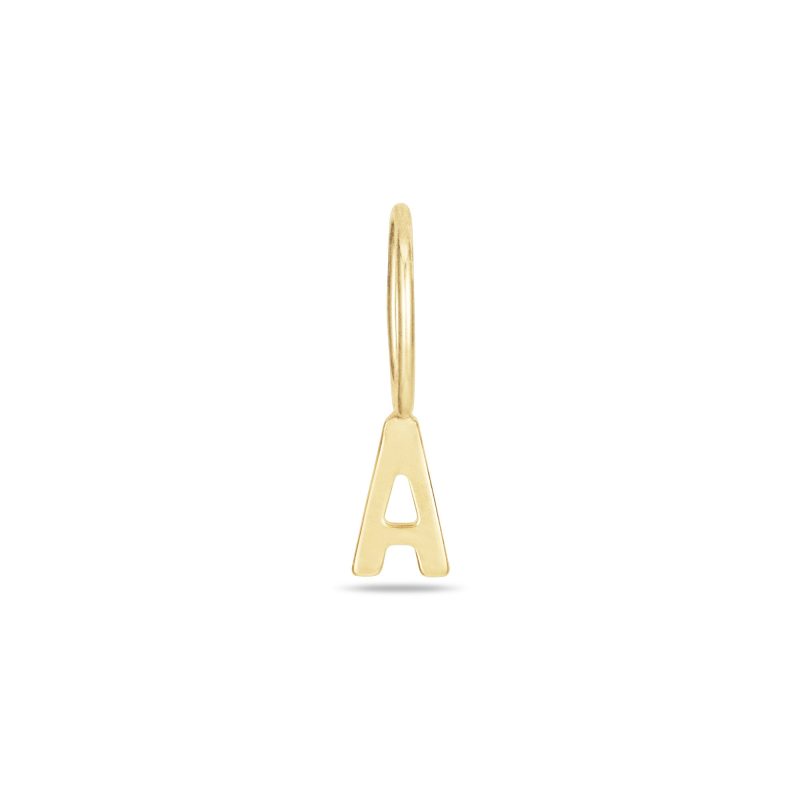 Stone and Strand 10K Yellow Gold Mini Initial Charm Front Image