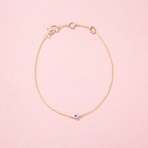 MINI PAVE DIAMOND EVIL EYE BRACELET EDITORIAL