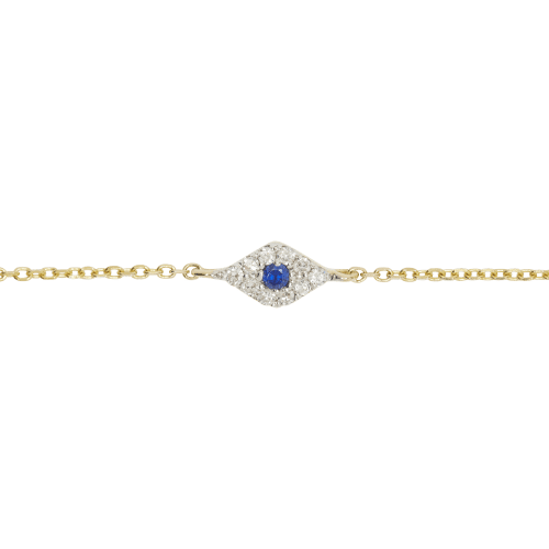 MINI PAVE DIAMOND EVIL EYE BRACELET FRONT 2