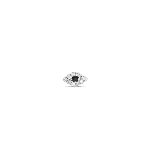 Stone and Strand 10K Yellow Gold Small Pave Diamond Evil Eye Stud Front Image