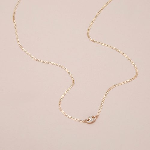 MINI PAVE PUFF LINK NECKLACE EDITORIAL